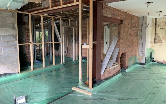 Kitchen and utility area ready for underfloor heating and screed
